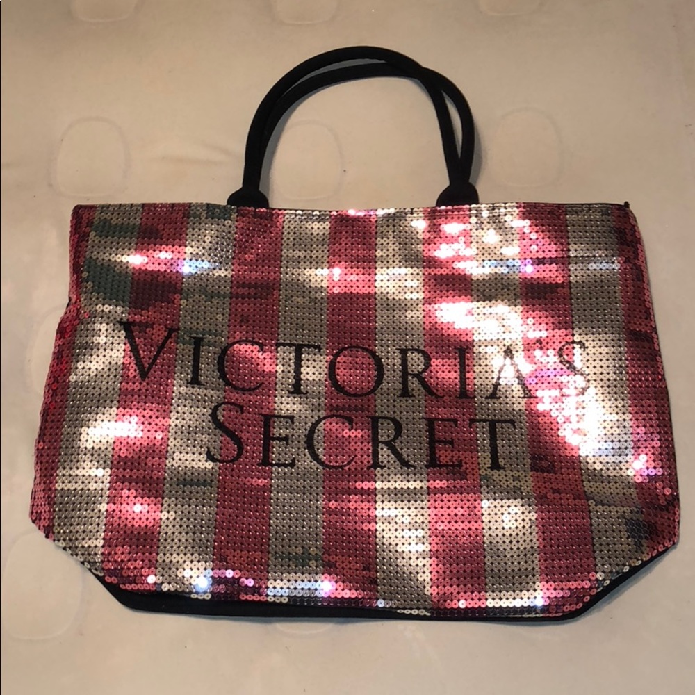 Pink and silver Victoria’s Secret bag